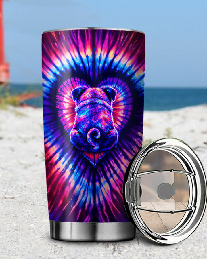 PUG DOG HEART SWIRL TUMBLER  - TLTW1104263