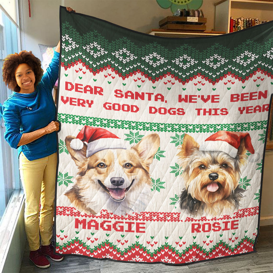 Personalized Pet Dog Cat Dear Santa Imitation Knitted Quilt