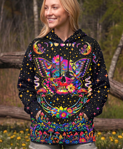 COSMIC SKULL HIPPIE BUTTERFLY ALL OVER PRINT - TLHN2104263