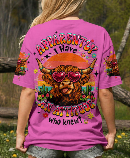 APPARENTLY I HAVE AN ATTITUDE WHO KNEW COW ALL OVER PRINT - TLHN1004261