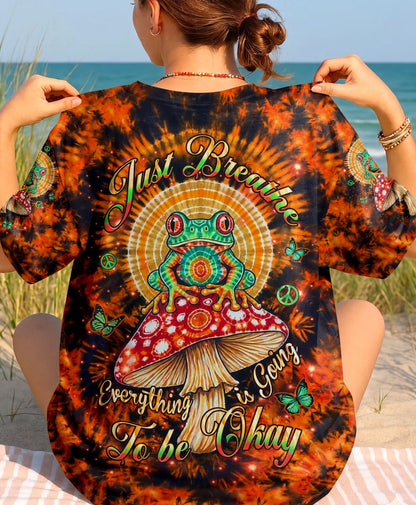 JUST BREATHE FROG SWIRL ALL OVER PRINT  - TLHN2404261