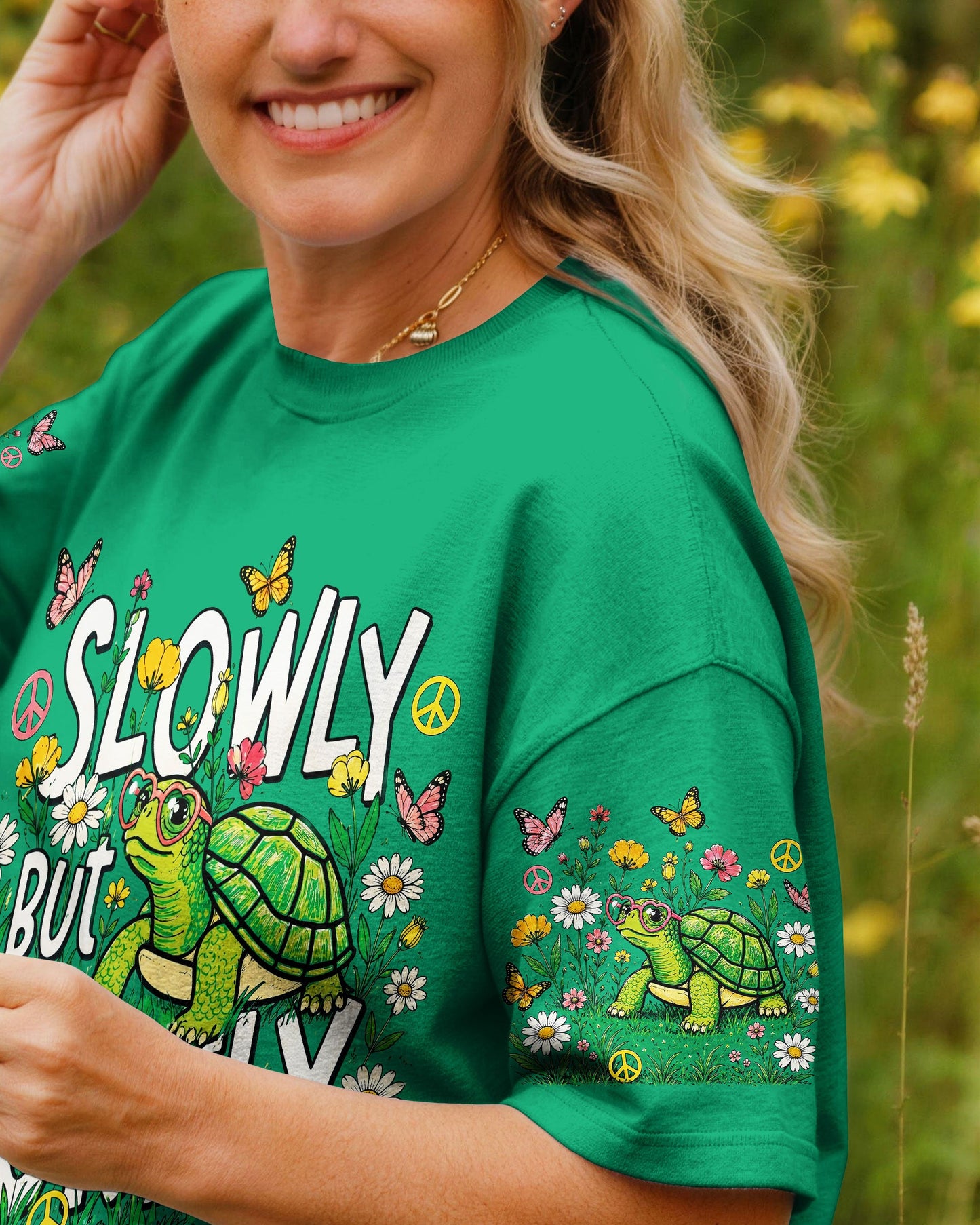 SLOWLY BUT SURELY TURTLE ALL OVER PRINT - TLNT2705263