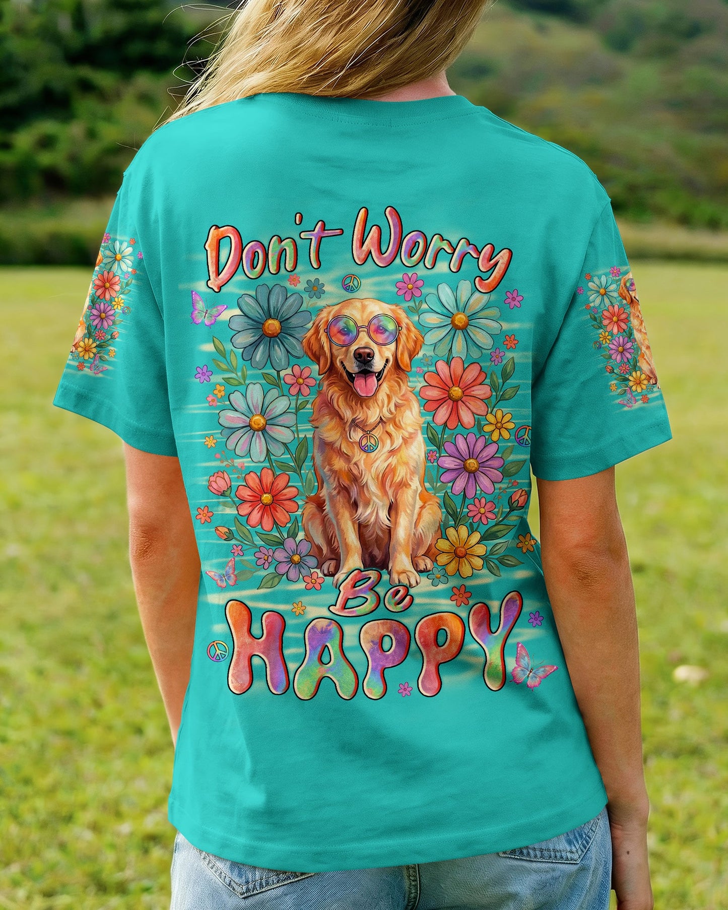 DON'T WORRY BE HAPPY GOLDEN RETRIEVER ALL OVER PRINT - TYLN0405262