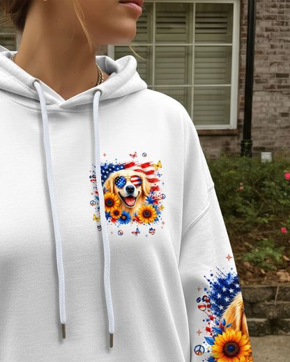 RED WHITE & WOOF GOLDEN RETRIEVER DOG ALL OVER PRINT - TLNT1905264