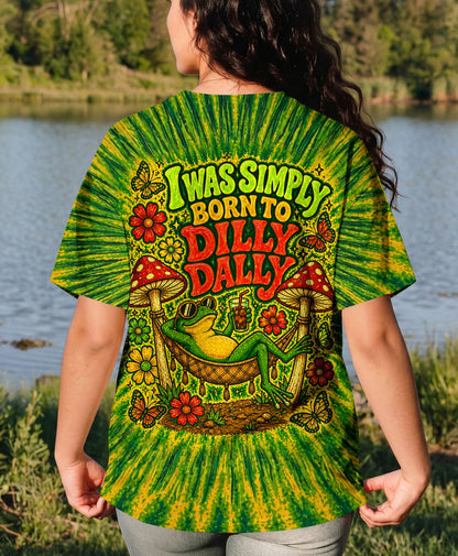 I WAS SIMPLY BORN TO DILLY DALLY FROG ALL OVER PRINT  - TLHN2404263