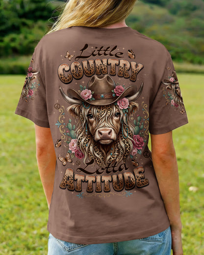 LITTLE COUNTRY LOTTA ATTITUDE COW ALL OVER PRINT  - TLTW1006264