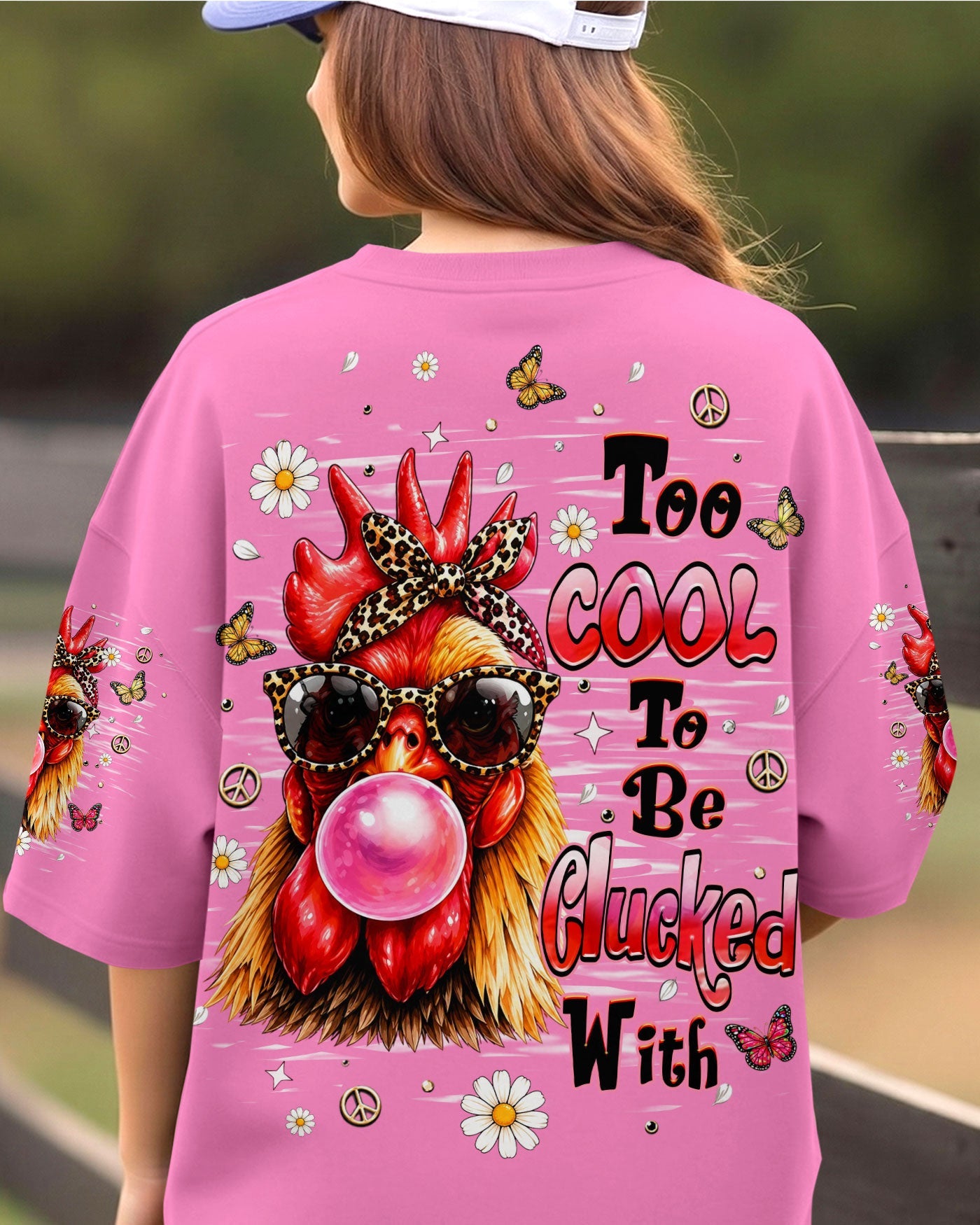 TOO COOL TO BE CLUCKED WITH CHICKEN ALL OVER PRINT  - TLHN1006261