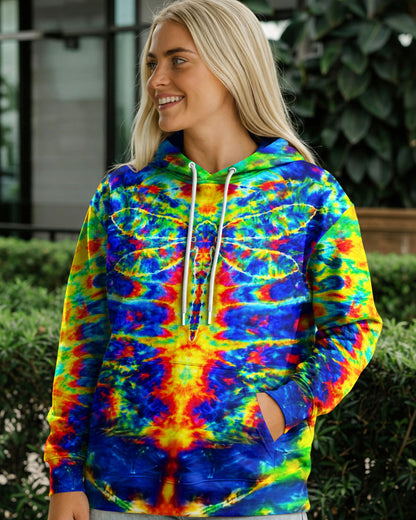HIPPIE DRAGONFLY COLORFUL SWIRL ALL OVER PRINT  - TLNT0204262