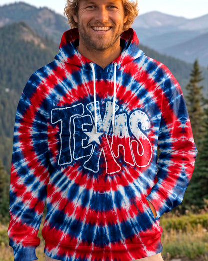TEXAS RED WHITE & BLUE SWIRL ALL OVER PRINT   - TLHN1206263