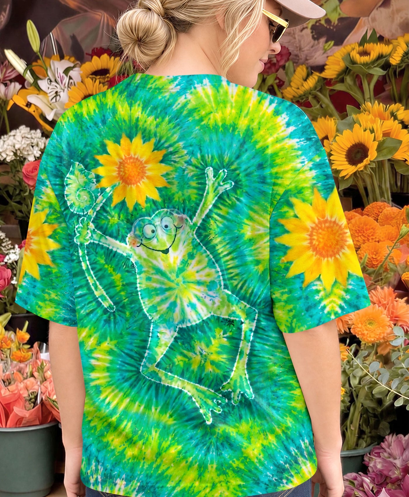 FROG SUNFLOWER SWIRL ALL OVER PRINT   - TLHN1906264