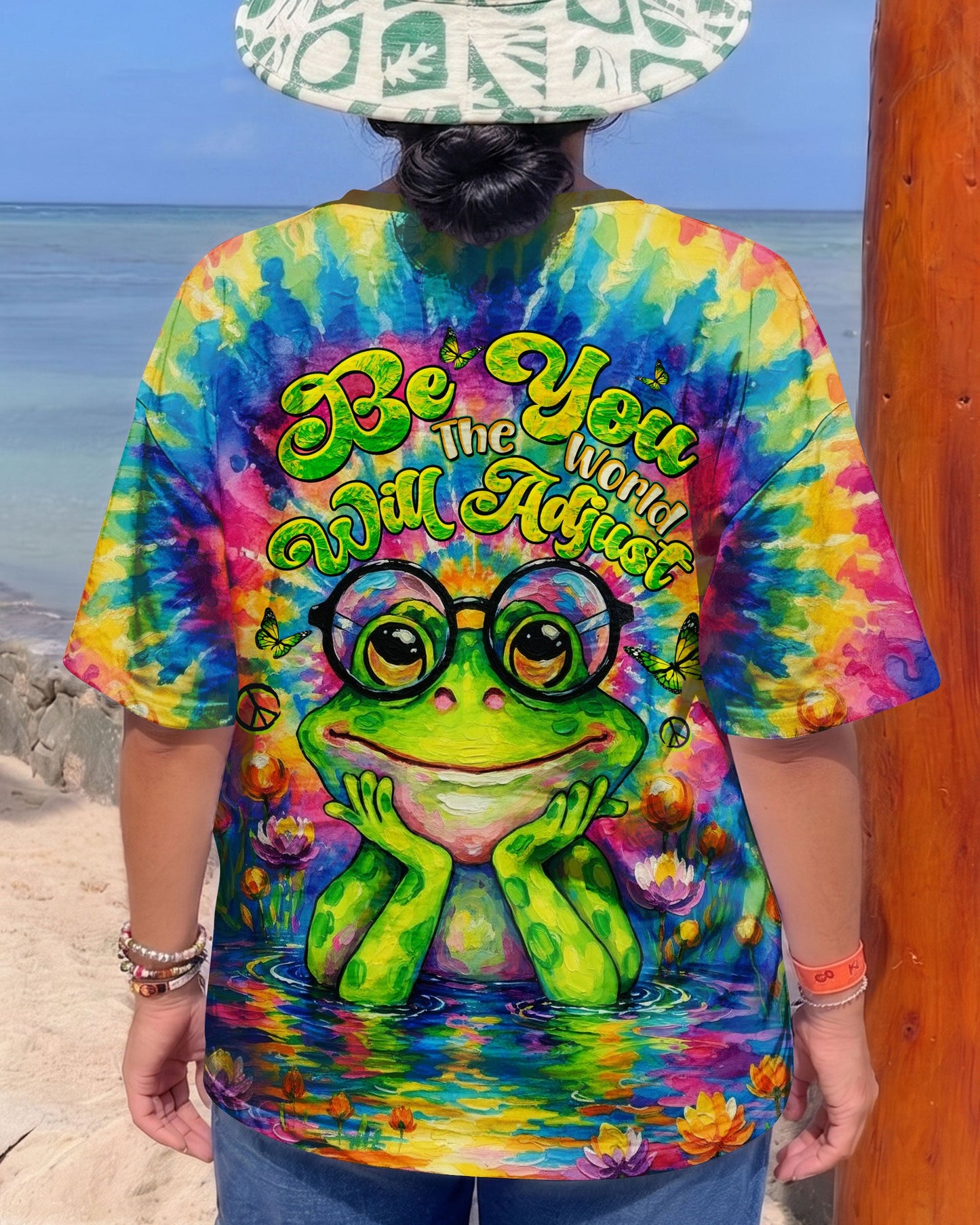 BE YOU THE WORLD WILL ADJUST FROG ALL OVER PRINT - TLTW2304263