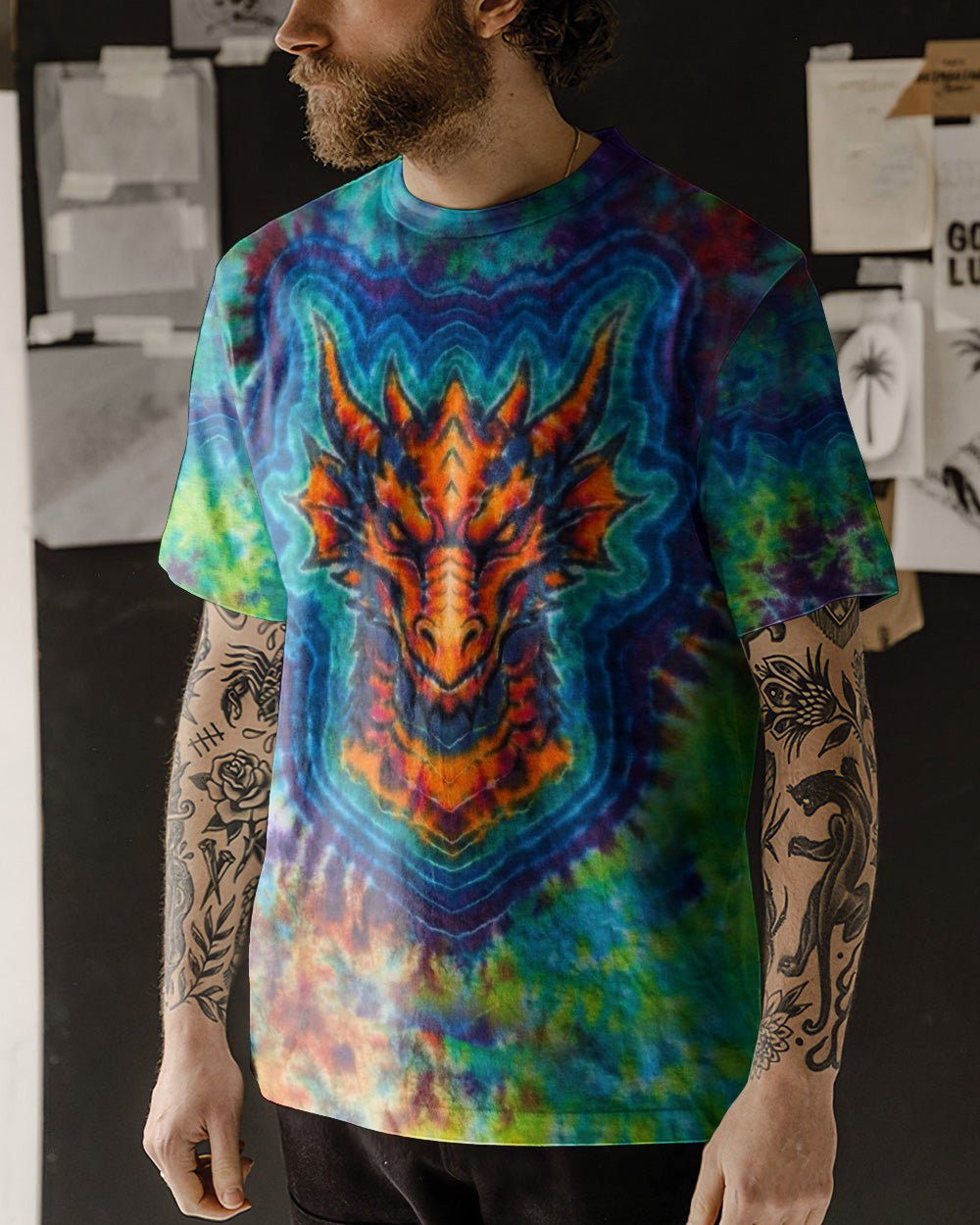DRAGON SWIRL ALL OVER PRINT - TLHN0804262