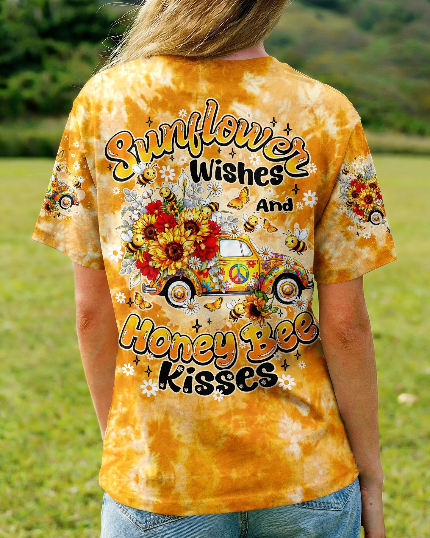 SUNFLOWER WISHES AND HONEY BEE KISSES ALL OVER PRINT - TY2804261