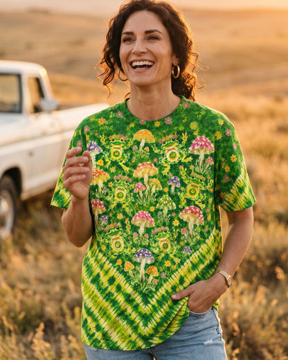 GROOVY FROGS AND MUSHROOMS V PATTERN ALL OVER PRINT  - TLTW3006263