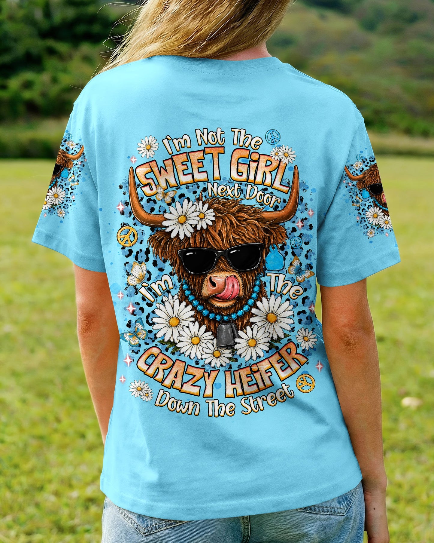 CRAZY HEIFER DOWN THE STREET COW ALL OVER PRINT  - TLNT2406262