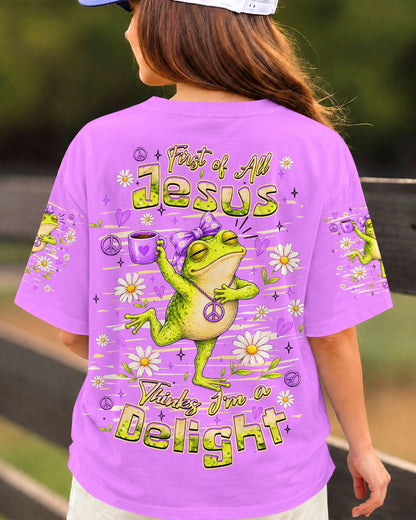 FIRST OF ALL JESUS THINKS FROG ALL OVER PRINT  - TLHN0307262