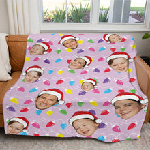 Load image into Gallery viewer, Personalized Family Photo Christmas Light Soft Blanket
