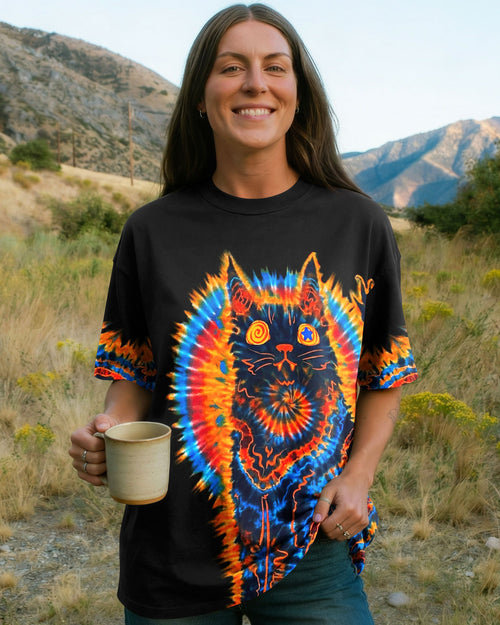 BLACK CAT SWIRL ALL OVER PRINT - TLNT3103263