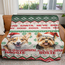 Load image into Gallery viewer, Personalized Pet Dog Cat Dear Santa Imitation Knitted Soft Blanket
