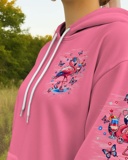 PRETTY IN PINK FLAMINGO STARS AND STRIPES ALL OVER PRINT - TLNT0104262