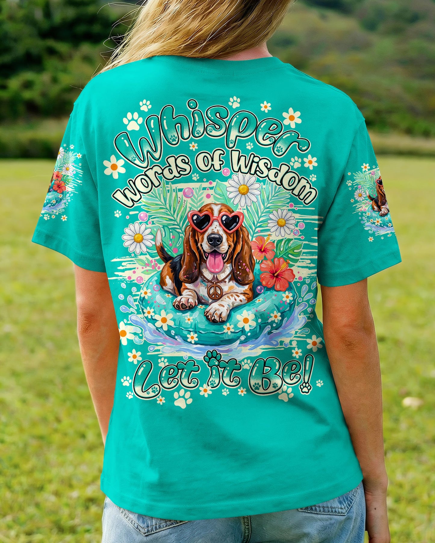 WHISPER WORDS OF WISDOM LET IT BE BASSET HOUND DOG ALL OVER PRINT - TY2904261