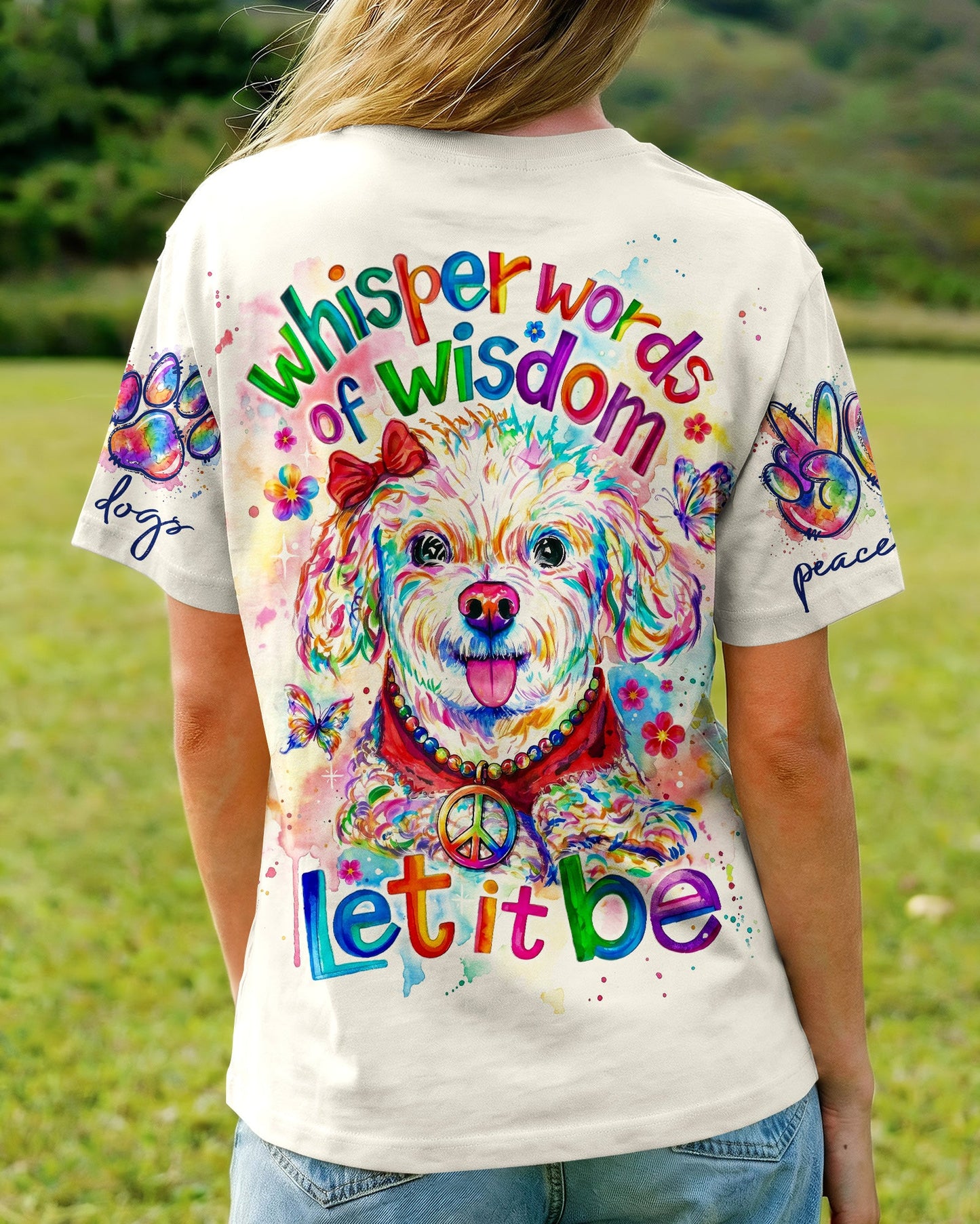 WHISPER WORDS OF WISDOM LET IT BE POODLE DOG ALL OVER PRINT - RI0705261