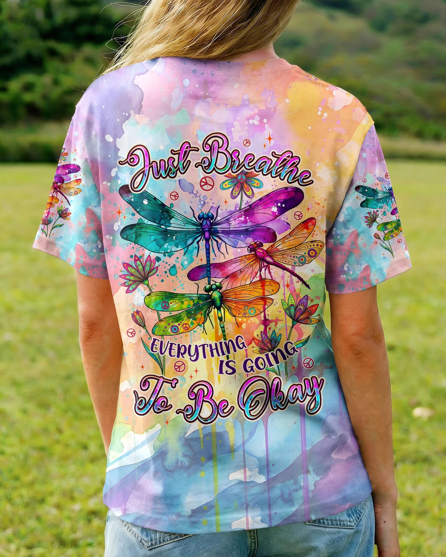 JUST BREATHE DRAGONFLY ALL OVER PRINT - TYPQ1205262