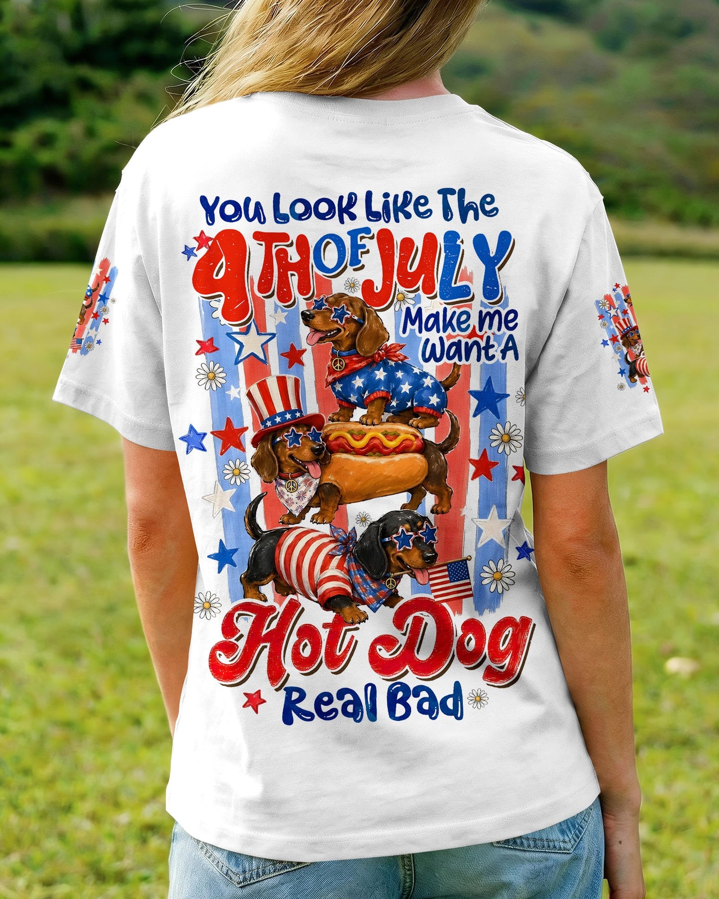 YOU LOOK LIKE THE 4TH OF JULY DACHSHUND DOG ALL OVER PRINT - TYQY0306262