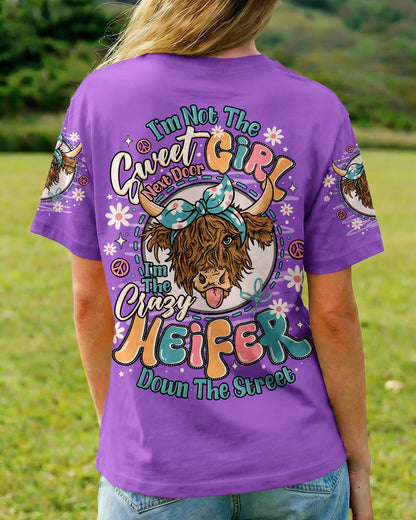 CRAZY HEIFER DOWN THE STREET COW ALL OVER PRINT - TLNO1506261