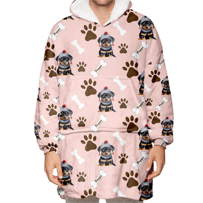 Personalized Pup In Ugly Sweater Blanket Hoodie