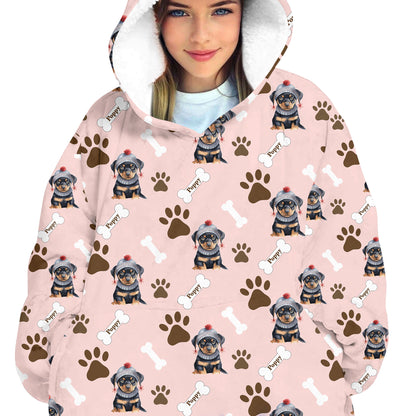 Personalized Pup In Ugly Sweater Blanket Hoodie