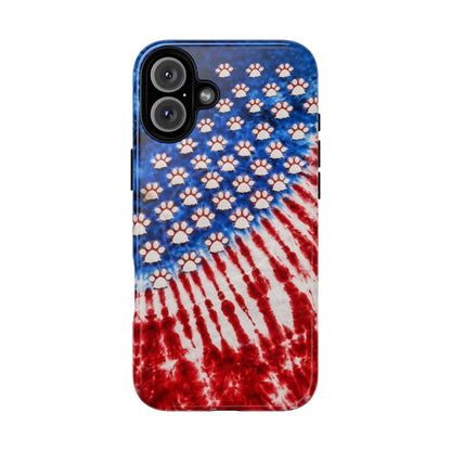 PAW PRINT RED WHITE & BLUE MAGNETIC PHONE CASE - TLHG1704262