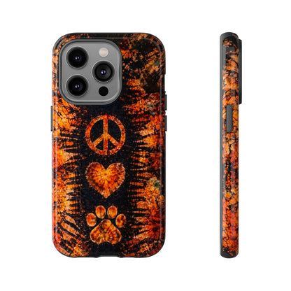 PEACE LOVE PAW PRINT VINTAGE  PHONE CASE  - TLHN2204264