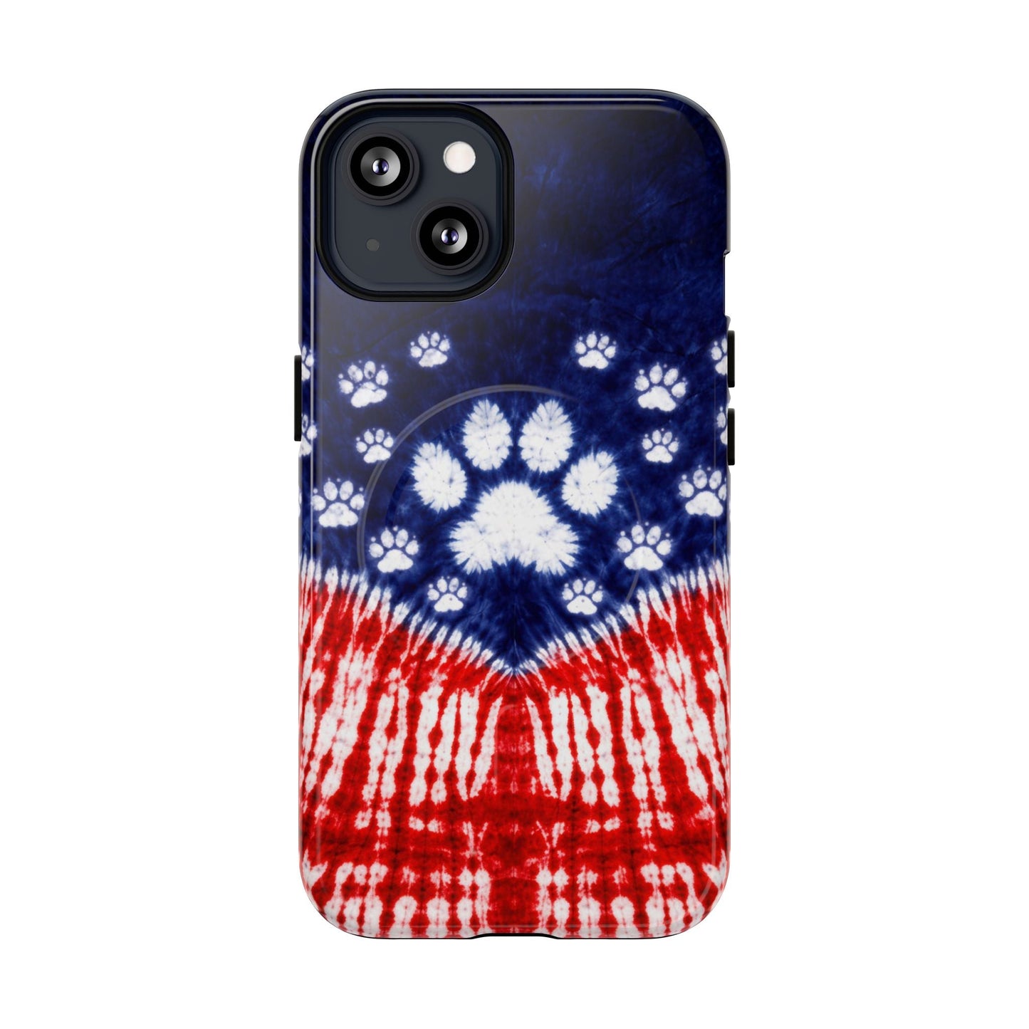 PAW PRINT RED WHITE & BLUE MAGNETIC PHONE CASE - TLTW1604262