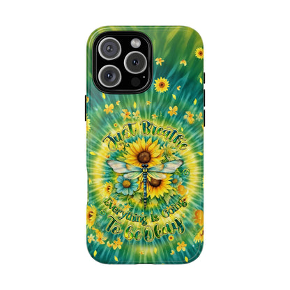 JUST BREATHE DRAGONFLY FLORAL SWIRL PHONE CASE  - TLHG1304263