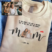 Load image into Gallery viewer, Mother&#39;s Day Personalized Embroidered Mom I Love You Photo Hoodie Sweatshirt T-Shirt
