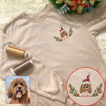 Load image into Gallery viewer, Personalized Embroidered Christmas Mistletoe Pet Dog Cat Hoodie Sweatshirt T-Shirt
