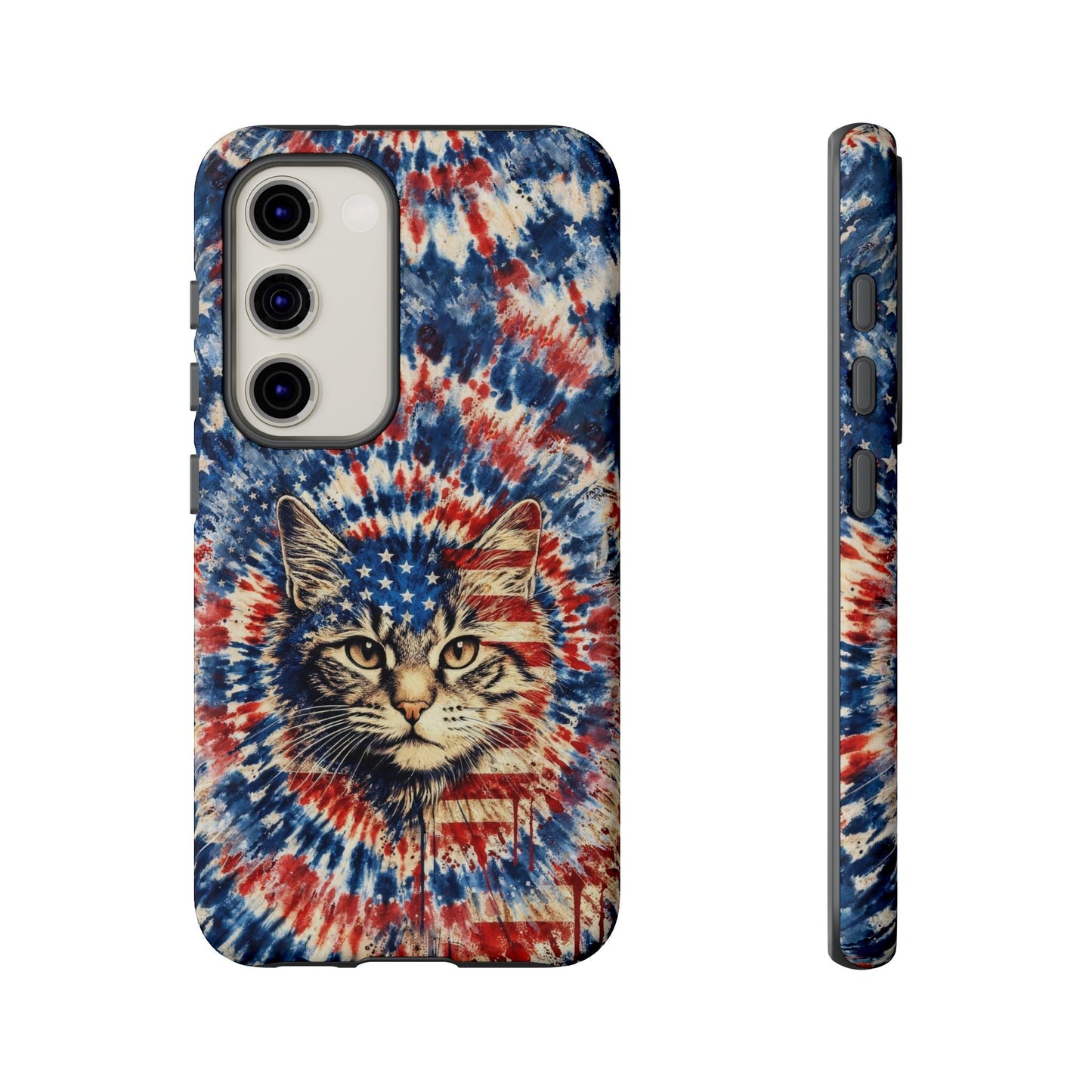 CAT RED WHITE & BLUE VINTAGE PHONE CASE  - TLHG2004262