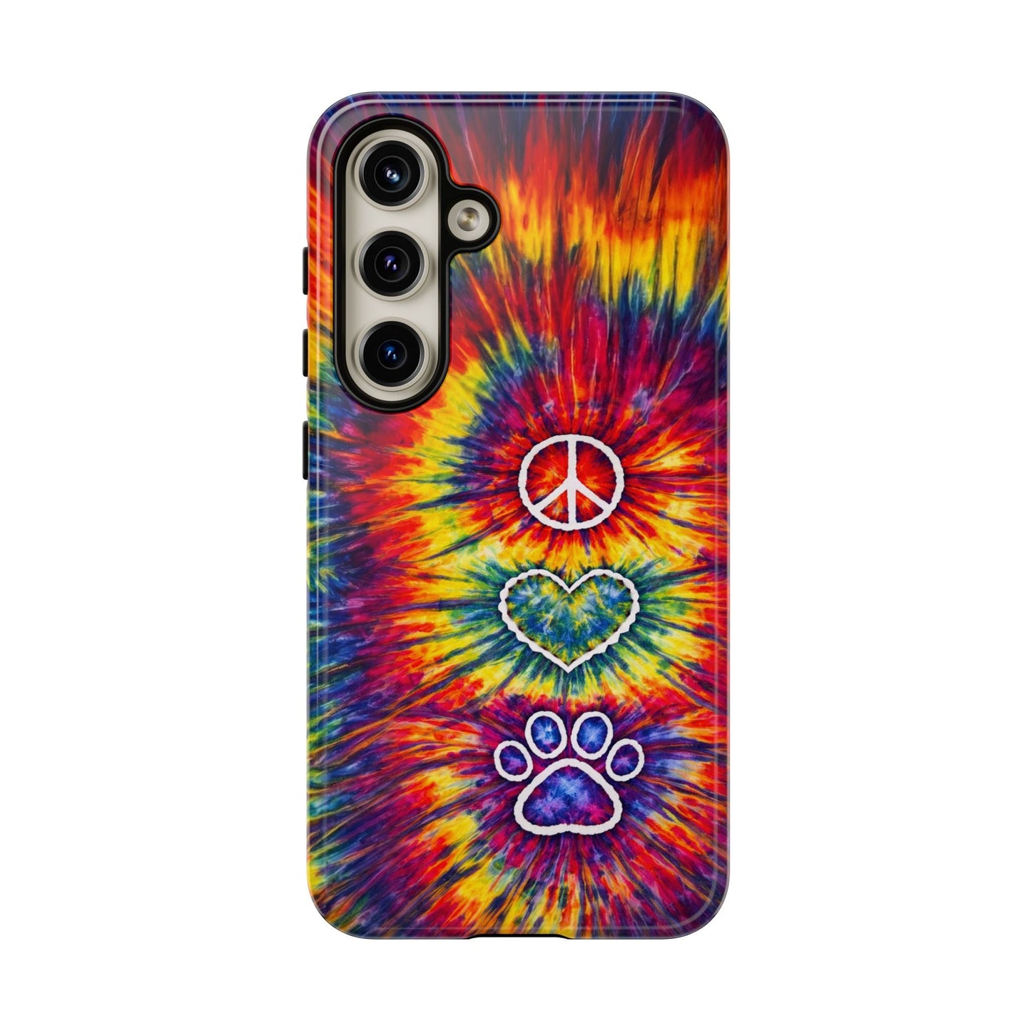 PEACE LOVE PAW PRINT COLORFUL PHONE CASE - TLNT1604262