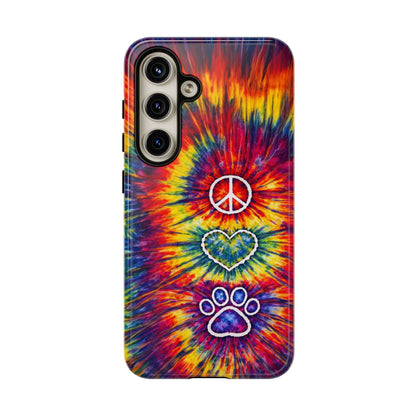 PEACE LOVE PAW PRINT COLORFUL PHONE CASE - TLNT1604262