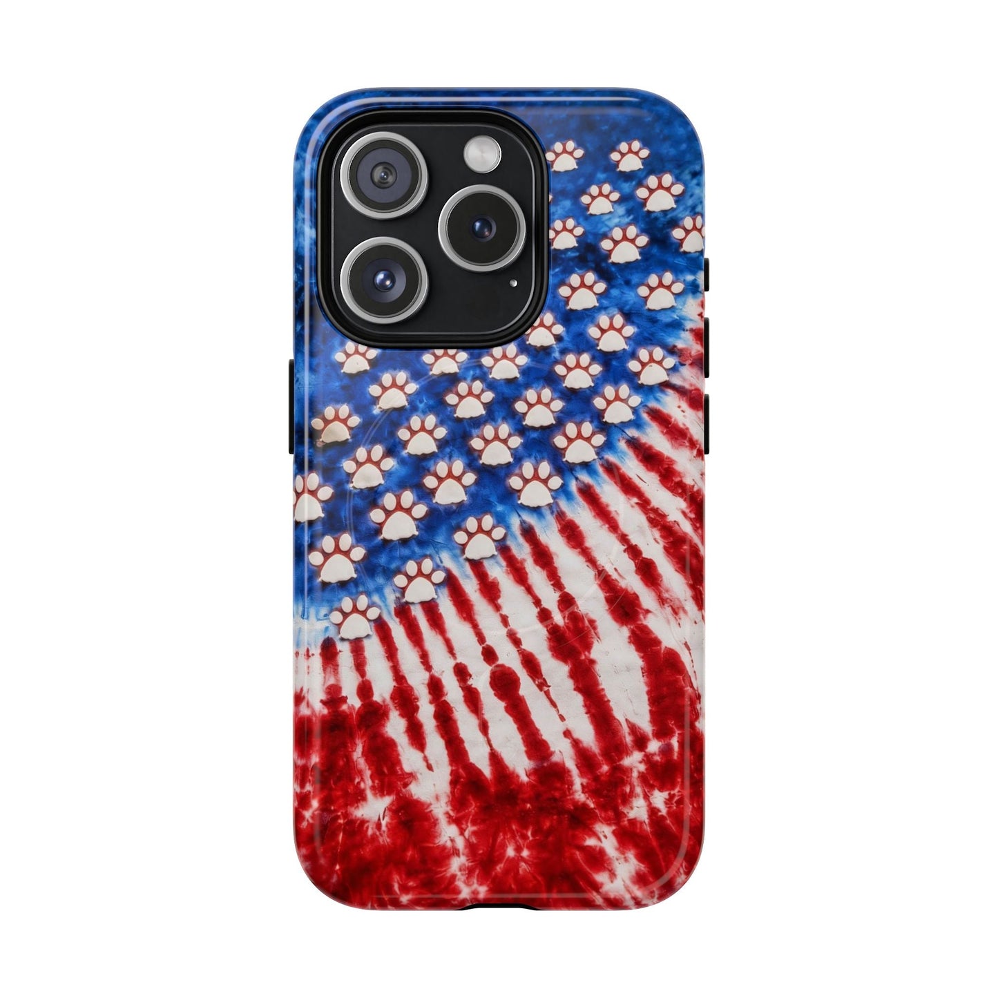 PAW PRINT RED WHITE & BLUE MAGNETIC PHONE CASE - TLHG1704262