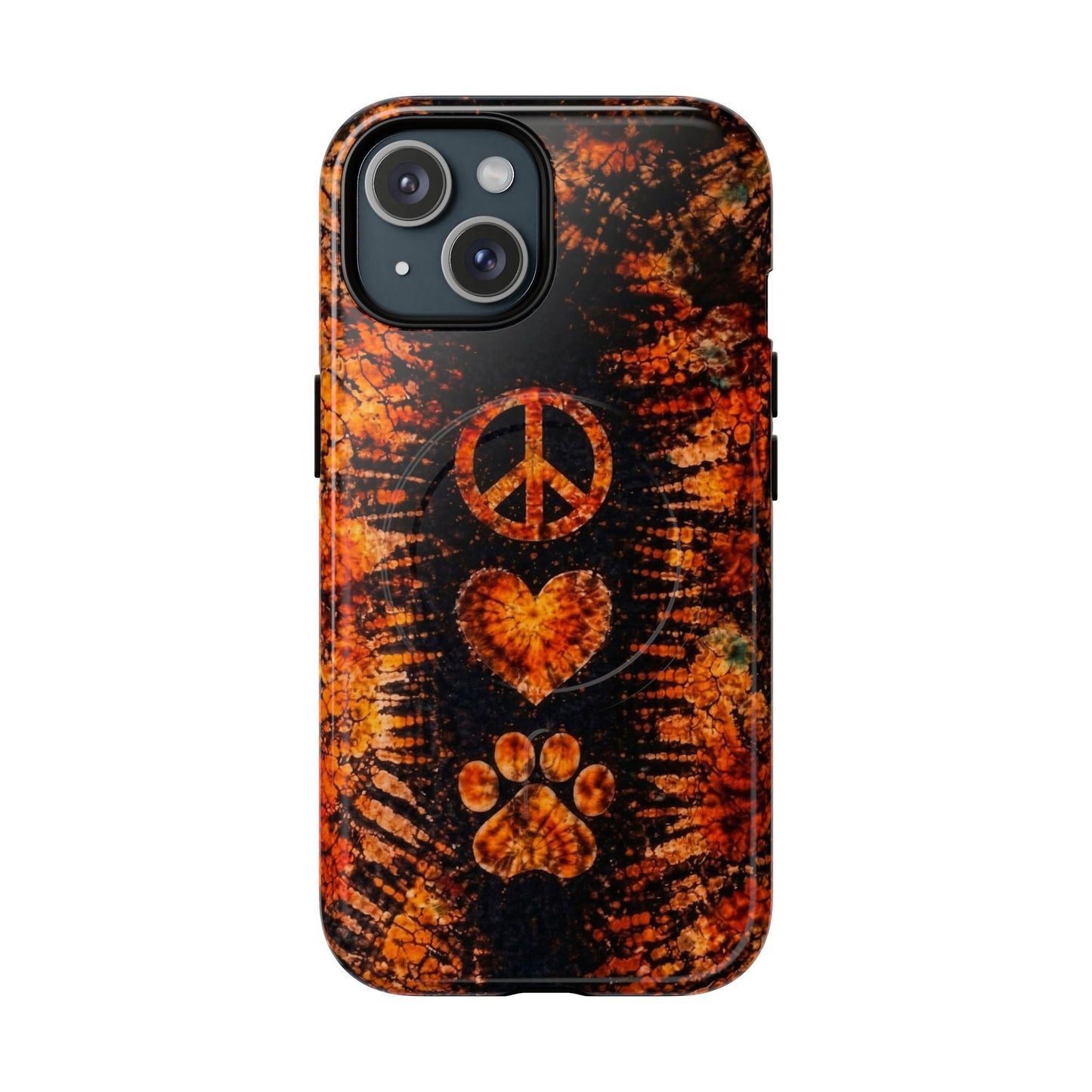 PEACE LOVE PAW PRINT VINTAGE MAGNETIC  PHONE CASE  - TLHN2204264