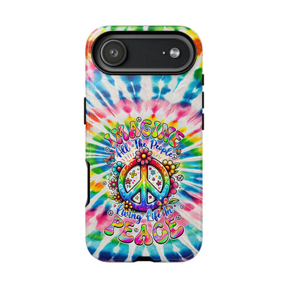 IMAGINE ALL THE PEOPLE LIVING LIFE IN PEACE TIE DYE PHONE CASE - TYQY1504253