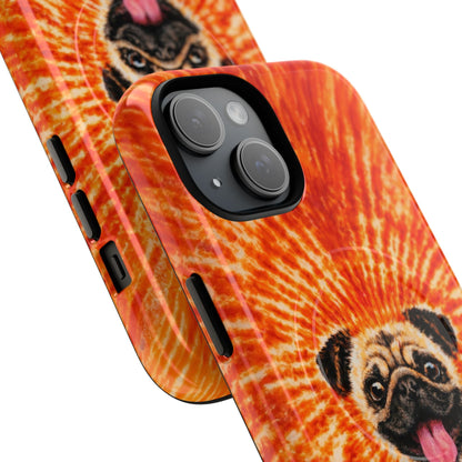 PUG DOG ORANGE MAGNETIC PHONE CASE - TLNT1604261