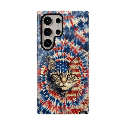 CAT RED WHITE & BLUE VINTAGE PHONE CASE  - TLHG2004262