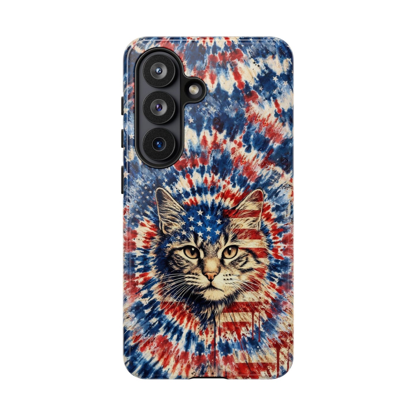 CAT RED WHITE & BLUE VINTAGE PHONE CASE  - TLHG2004262