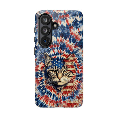 CAT RED WHITE & BLUE VINTAGE PHONE CASE  - TLHG2004262