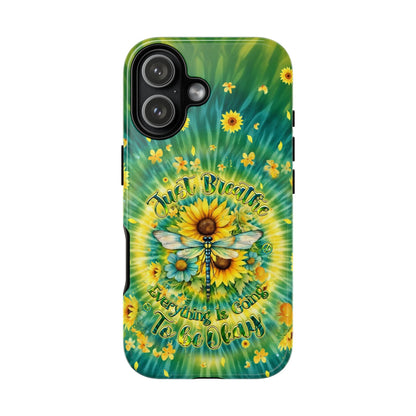 JUST BREATHE DRAGONFLY FLORAL SWIRL PHONE CASE  - TLHG1304263