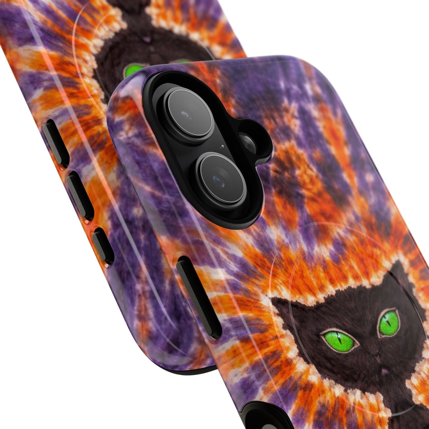 BLACK CAT PURPLE & ORANGE MAGNETIC  PHONE CASE  - TLHN2404264