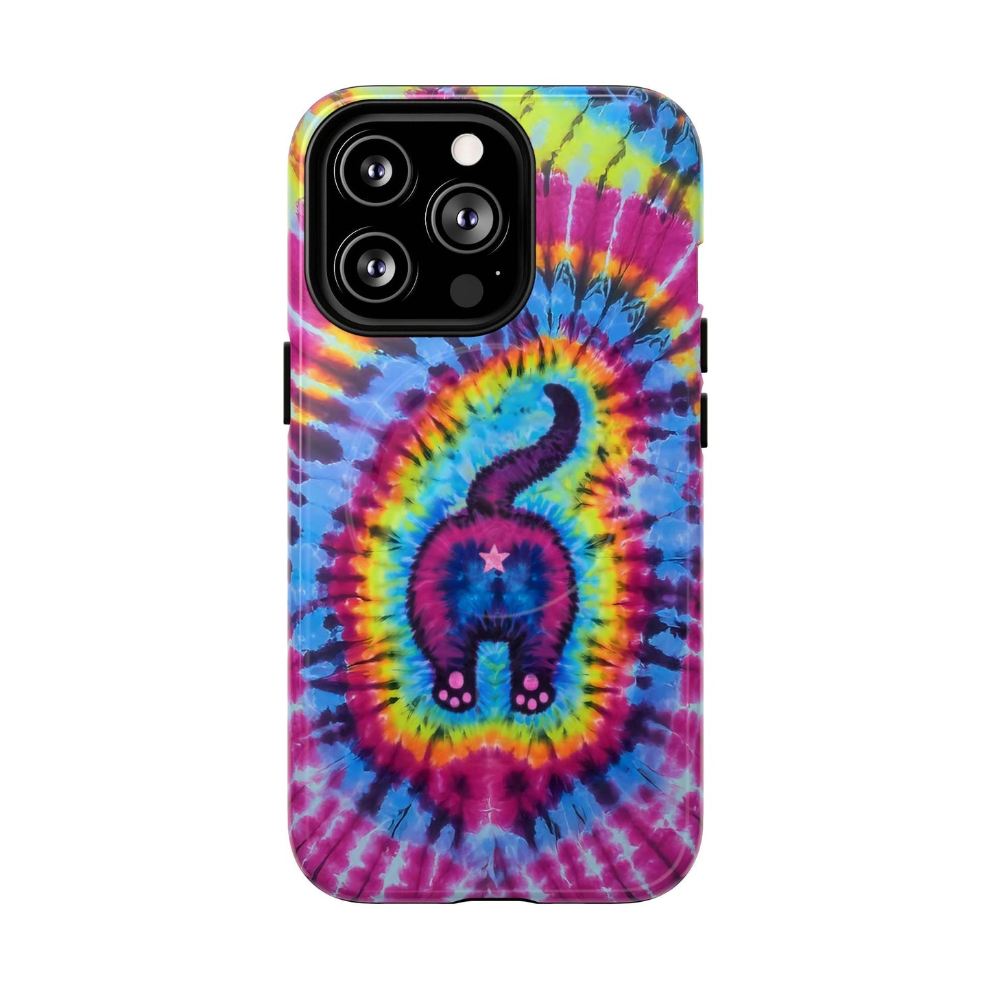 CAT COLORFUL SWIRL PATTERN MAGNETIC PHONE CASE - TLTW1404263